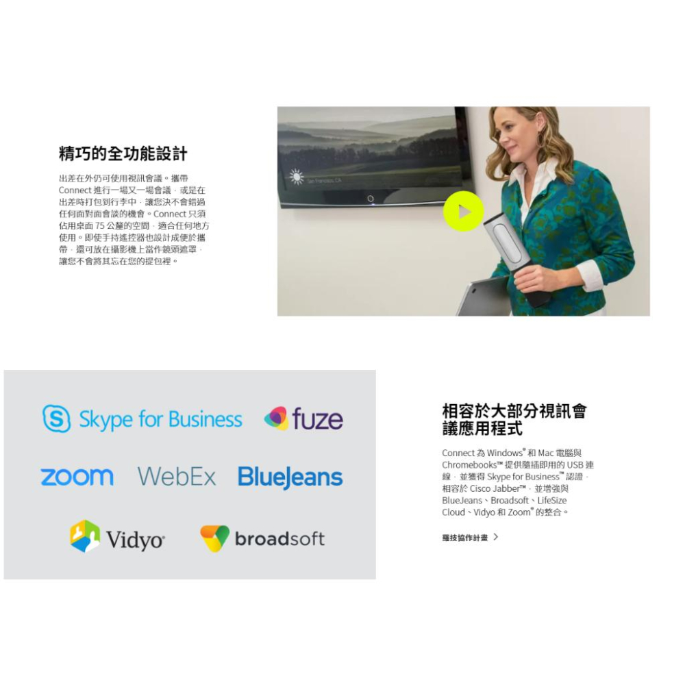 Logitech 羅技 ConferenceCam Connect 視訊會議鏡頭 遠端會議 電腦鏡頭 光華商場-細節圖3