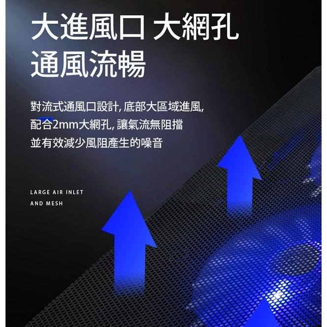 Esense E-C2 冷光雙風扇筆電散熱墊 筆電支架 USB 降溫墊 靜音 筆電散熱器 筆電降溫 散熱支架 光華商場-細節圖7