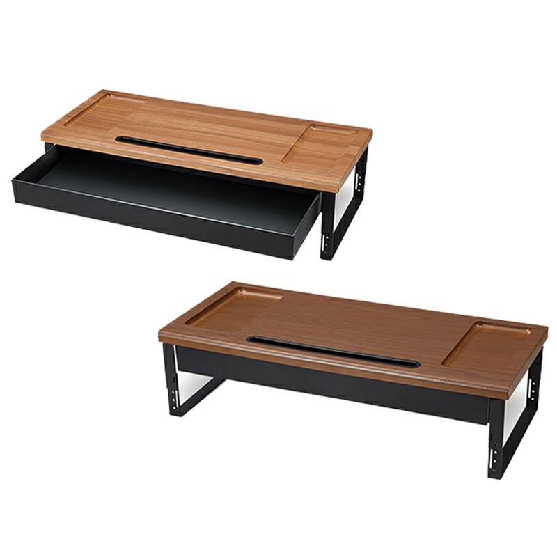 Kavalan V17 高度可調螢幕增高架抽屜版 收納架 螢幕架 抽屜收納 防潑水 金屬底 淺柚木 深橡木 光華商場-細節圖2