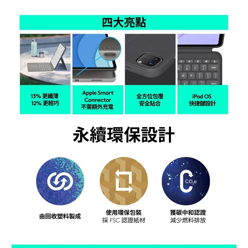 【現貨熱銷】Logitech 羅技 Combo Touch  iPad Air 11吋 5代/6代 M2 鍵盤保護套-細節圖4