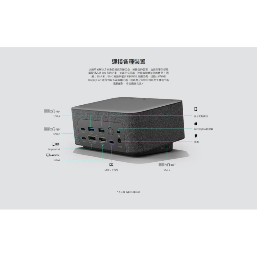 Logitech 羅技 Logi Dock 擴充底座工作站 視訊會議 視訊鏡頭 麥克風 擴音機 喇叭 光華商場-細節圖8