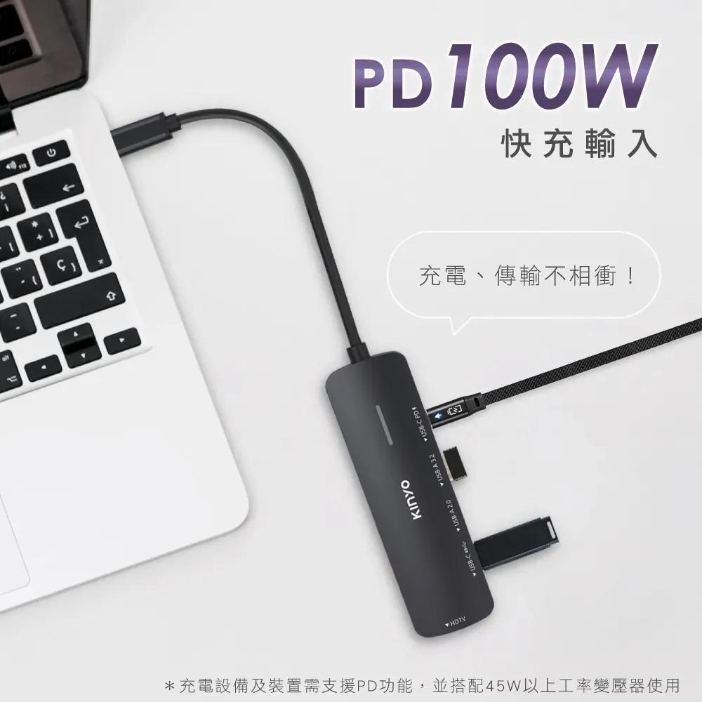 KINYO 耐嘉 KCR-415 Type-C 五合一多功能擴充座 PD 快充 USB3.1 擴充座 HUB 光華-細節圖4