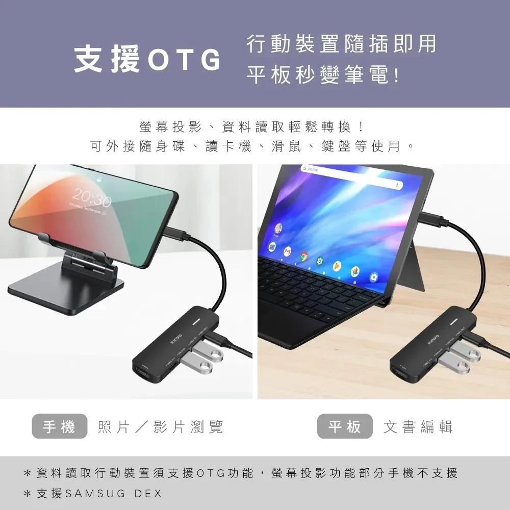 KINYO 耐嘉 KCR-415 Type-C 五合一多功能擴充座 PD 快充 USB3.1 擴充座 HUB 光華-細節圖6