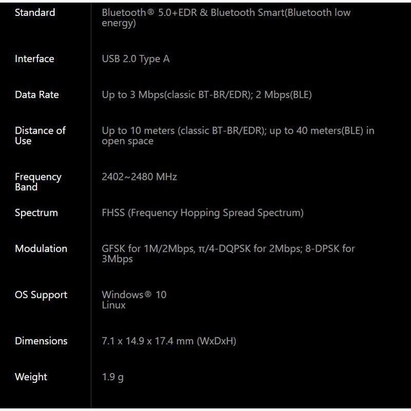 【新版到貨】ASUS 華碩 USB-BT500／BT540 藍芽5.4 USB接收器 藍芽接收器 接收器 5.0 公司貨-細節圖4