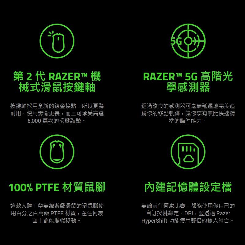 【現貨熱銷】雷蛇 DEATHADDER V2 X 煉獄蝰蛇 V2 X速度版 無線電競滑鼠 RAZER 無線滑鼠 煉獄奎蛇-細節圖8