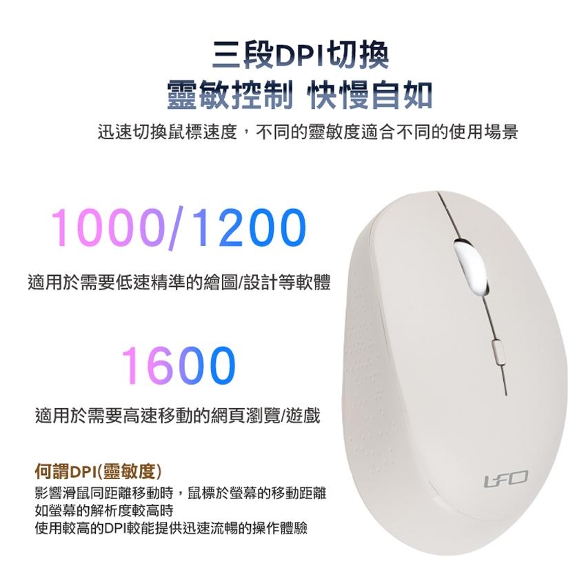 INTOPIC 廣鼎 MSW-772 2.4GHz 飛碟無線光學滑鼠 鐵灰色 卡其色 無線滑鼠 光華商場-細節圖4