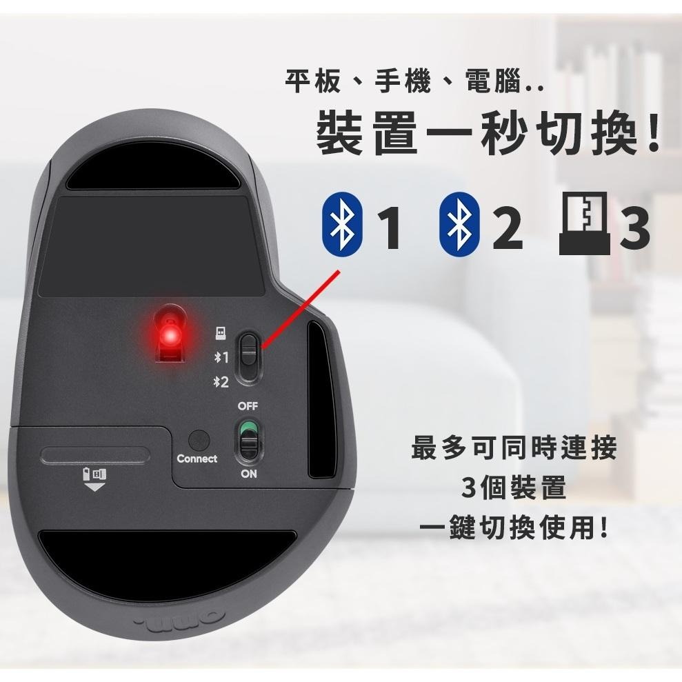 【限時活動】 LEXMA 雷馬 B860R 多工無線 人體工學 藍牙 2.4G 雙模滑鼠 黑色 無線滑鼠 辦公滑鼠 光華-細節圖5
