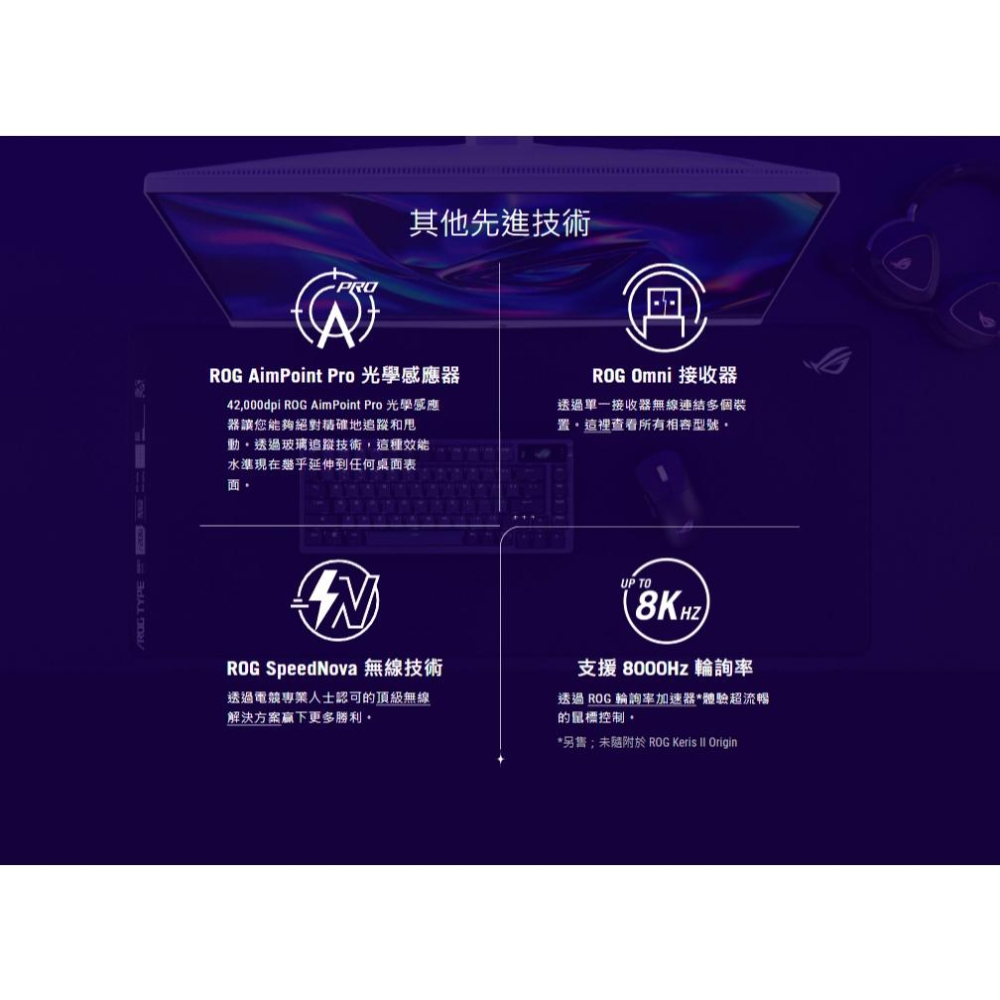 【贈加速器】ASUS 華碩 ROG Keris II Origin 三模無線電競滑鼠 電競滑鼠 遊戲滑鼠 光華 公司貨-細節圖7