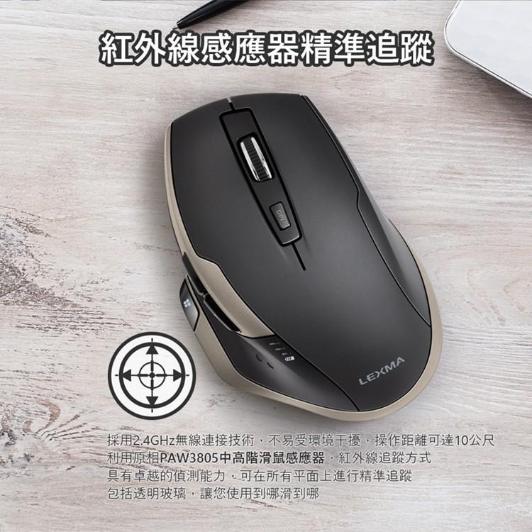 【限時活動】LEXMA 雷馬 MS950R 無線滑鼠 靜音滑鼠 紅外線 無線 資安保密 3段DPI 人體工學 三年保固-細節圖5