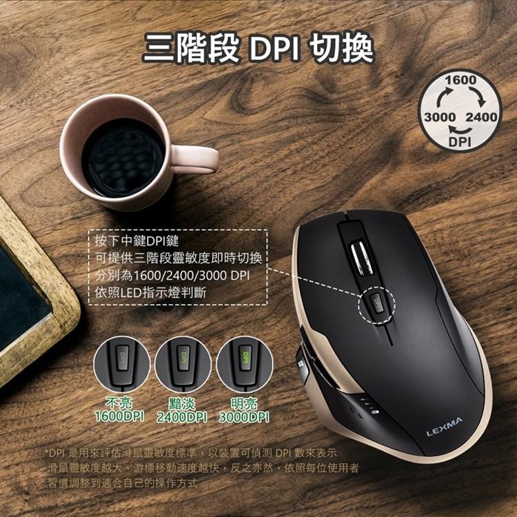 【限時活動】LEXMA 雷馬 MS950R 無線滑鼠 靜音滑鼠 紅外線 無線 資安保密 3段DPI 人體工學 三年保固-細節圖7