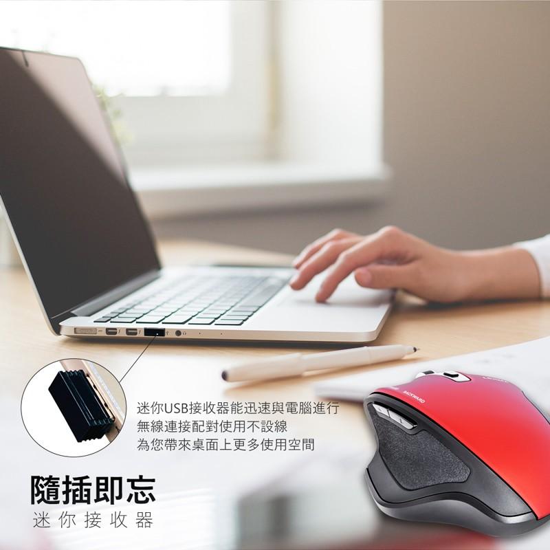 【限時活動】LEXMA 雷馬 MS650R 無線滑鼠 卡夢紋 靜音滑鼠 藍光 黑/紅 光華商場-細節圖7