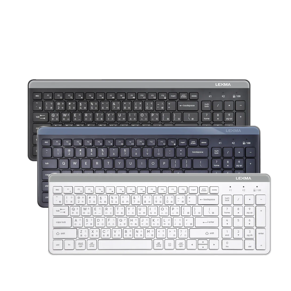 【限時活動】LEXMA LK7100B 夜幕藍 無線鍵盤 藍牙鍵盤 跨平台 藍牙 靜音 2.4GHz 静音按鍵 雷馬-細節圖2