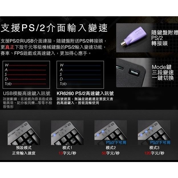 【熱銷款】iRocks 艾芮克 KR-6260 24顆鍵不衝突遊戲鍵盤 KR6260 中文版 有線 電競鍵盤 光華商場-細節圖5
