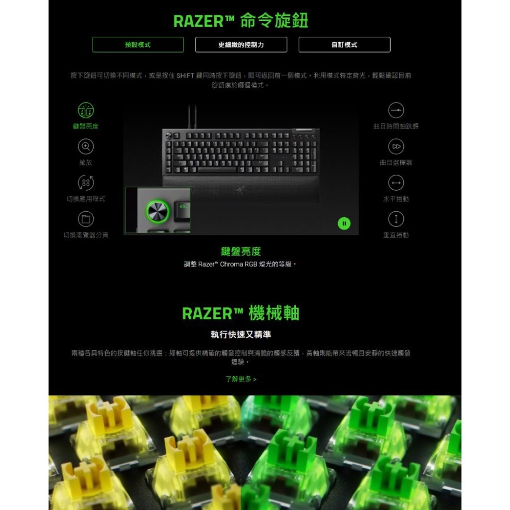 Razer 雷蛇 BLACKWIDOW 黑寡婦蜘蛛幻彩版 V4 Pro 綠軸 黃軸 電競鍵盤 有線鍵盤 中文鍵盤-細節圖6