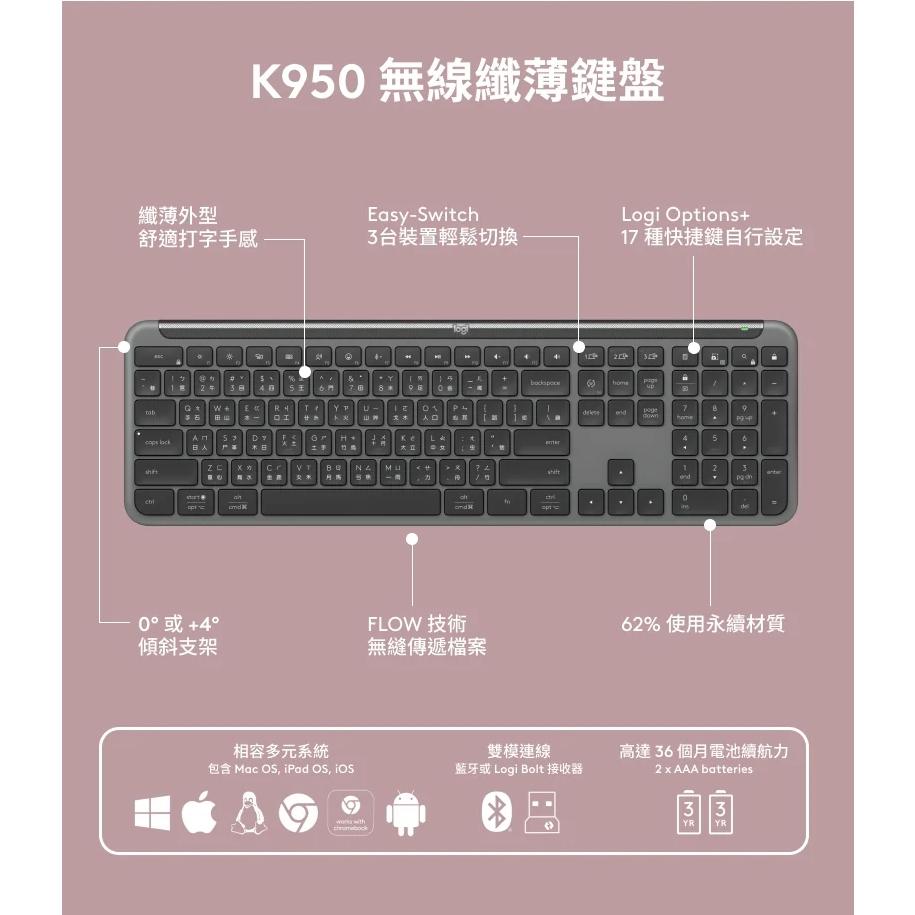 Logitech 羅技 Signature Slim MK950 無線纖薄靜音鍵鼠組  鍵盤滑鼠組 鍵鼠組 光華商場-細節圖7