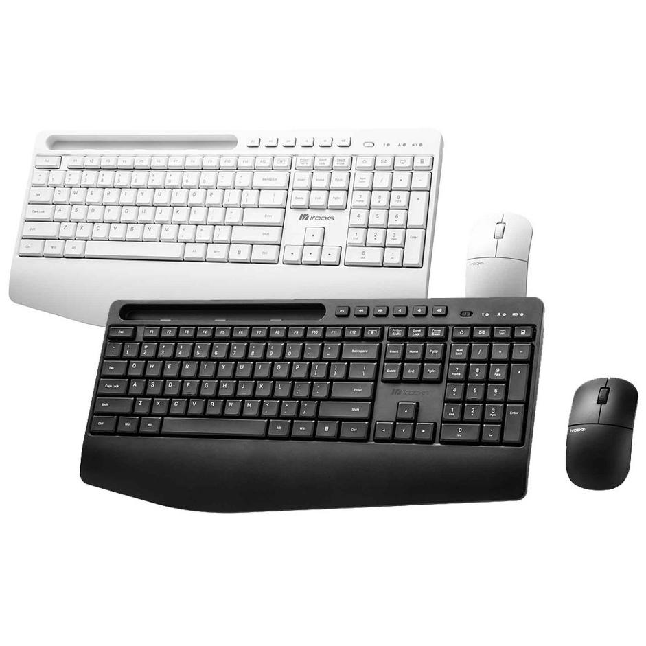 iRocks 艾芮克 IRK100RP 無線靜音鍵鼠組 黑色 白色 K100RP 鍵鼠組 辦公 文書 光華商場-細節圖2