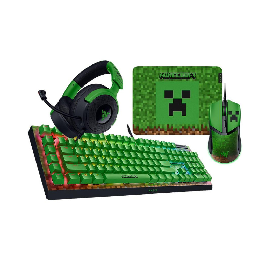 Razer 雷蛇 Minecraft 麥塊 電競套組 黑寡婦V4X／北海巨妖V4X耳機／眼鏡蛇滑鼠／巨甲蟲V2鼠墊 光華-細節圖2
