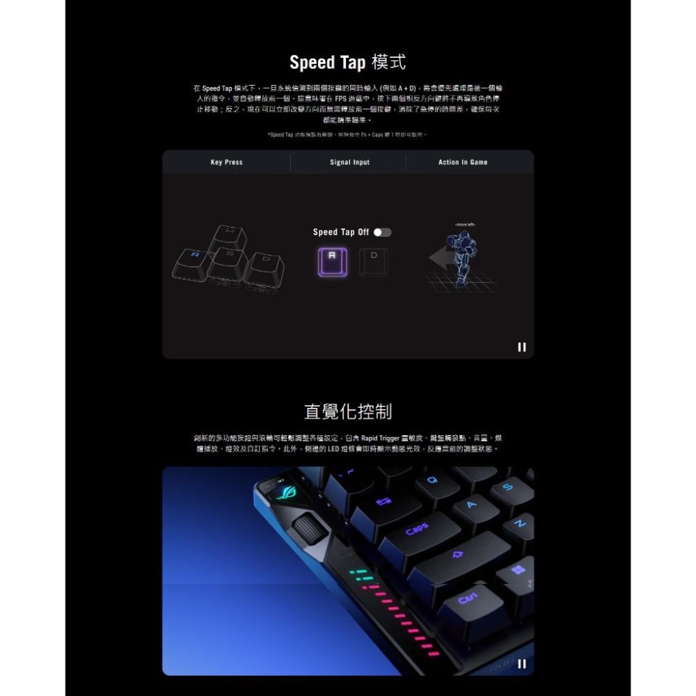 ASUS 華碩 ROG Falcata－HFX V2 分離式磁軸電競鍵盤 電競鍵盤 機械鍵盤 遊戲鍵盤 磁軸鍵盤 光華-細節圖5