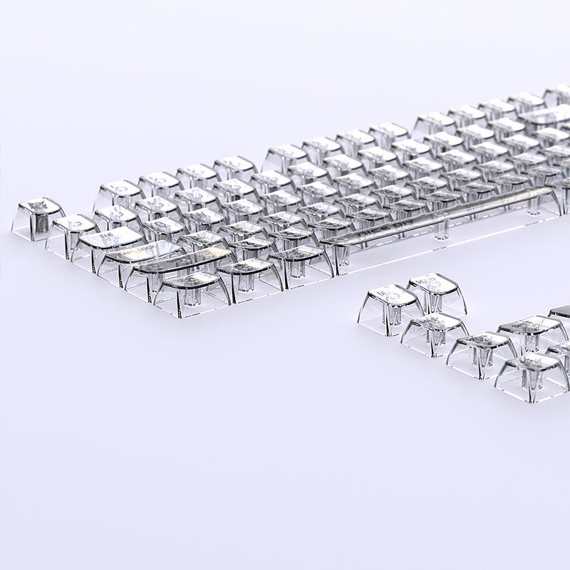 Crystal V2 Black／White 十字軸 水晶鍵帽 119键  水晶黑／水晶白 V2 小全套 透明鍵帽 光華-細節圖4