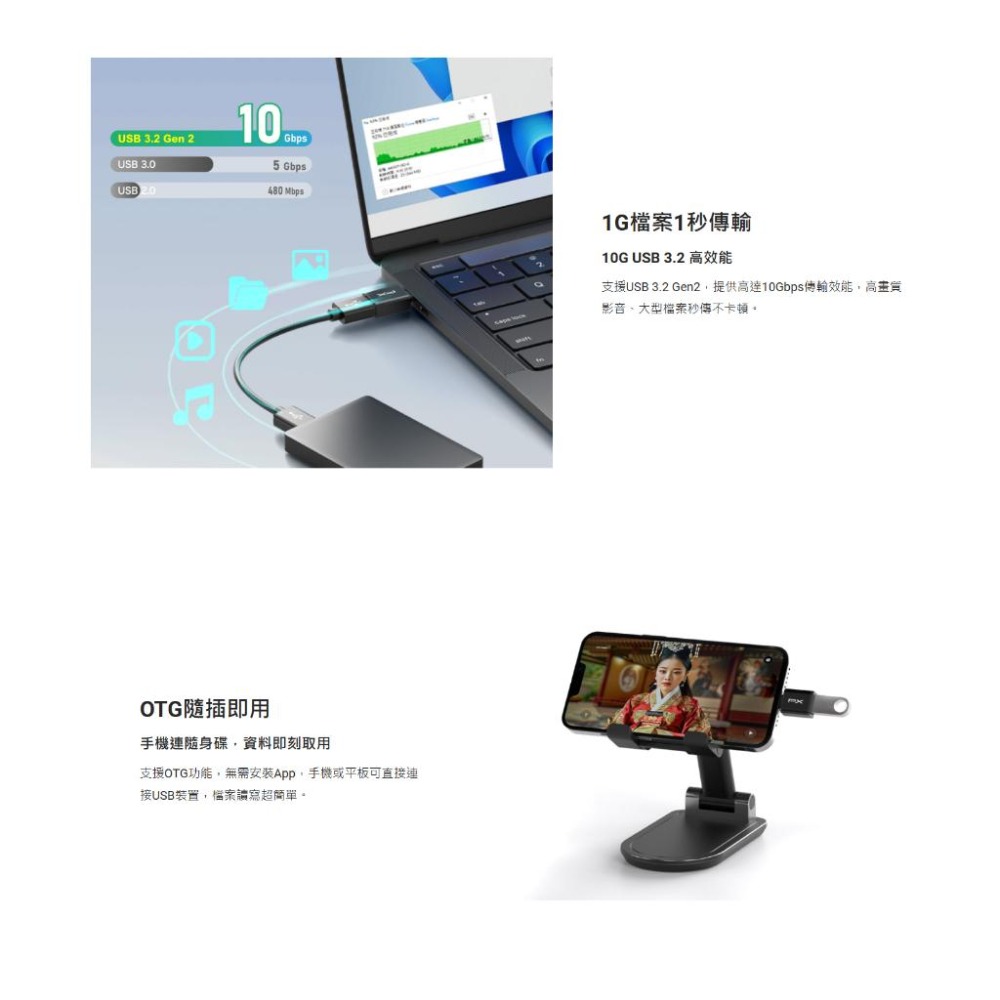 PX 大通 CA2／AC2－USB-C／USB-A OTG轉接頭 轉接頭 Type-C USB轉接頭 OTG 光華商場-細節圖4