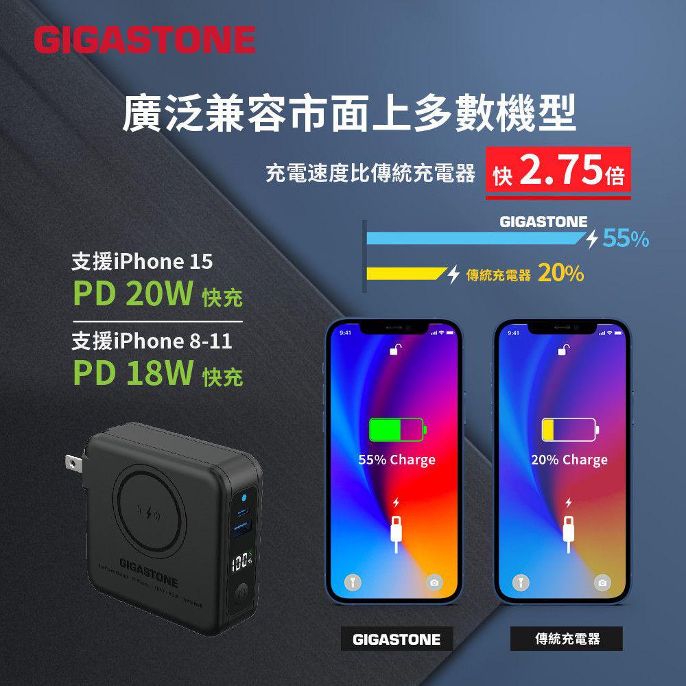 GIGASTONE 立達 QP-1020MB 4合1 無線磁吸行動電源 10000mAh 行動電源 充電器 行動充 光華-細節圖8