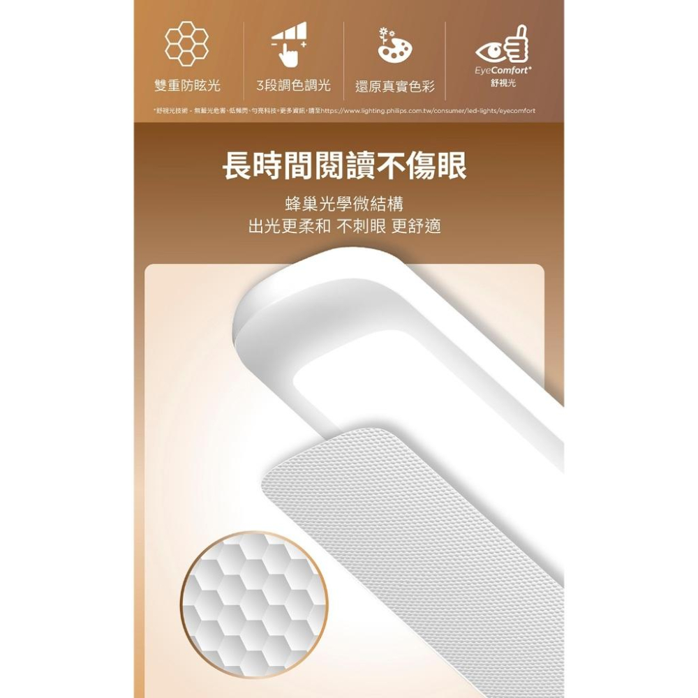 Philips 飛利浦 TD04 66248品誠 讀寫檯燈 書桌燈 閱讀燈 學習燈 無藍光 高顯色 光華商場 公司貨-細節圖4