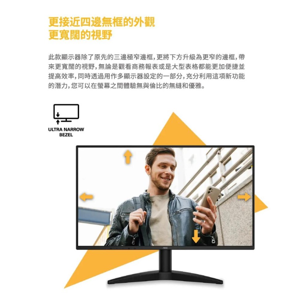 AOC 24B36H3 24吋 FHD 電腦螢幕 120Hz／IPS／1ms／101%NTSC ／VGA 光華 公司貨-細節圖6