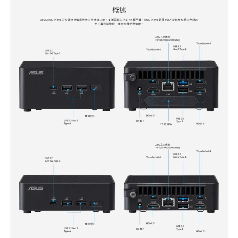【升級含安裝】ASUS 華碩 NUC 14 PRO RNUC14RVHU500009I U5-125H 迷你電腦-細節圖5