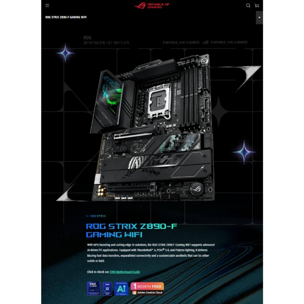 ASUS 華碩 ROG STRIX Z890-F GAMING WIFI－ATX 主機板 LGA1851 光華-細節圖3