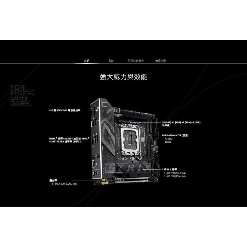 ASUS 華碩 ROG STRIX B860-I GAMING WIFI－ITX 主機板 LGA1851／DDR5 光華-細節圖4