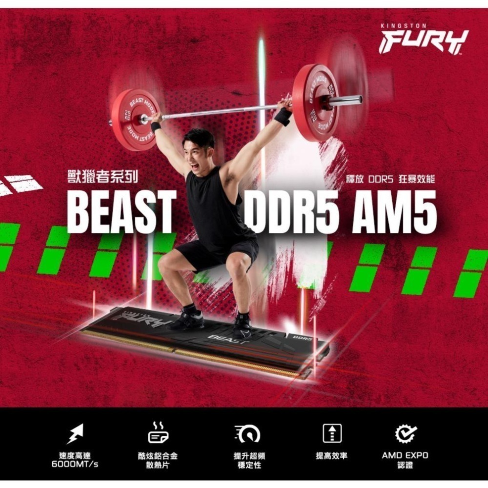 Kingston金士頓 Beast 獸獵者 DDR5 5600 32G 64G KF556C36BBEK2-32 -64-細節圖3