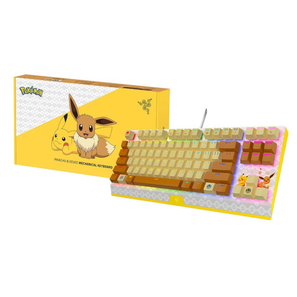 【寶可夢品牌日】Razer 雷蛇 黑寡婦 V3 TKL 綠軸 Pokemon Edition 聯名款 伊布 電競鍵盤-細節圖2