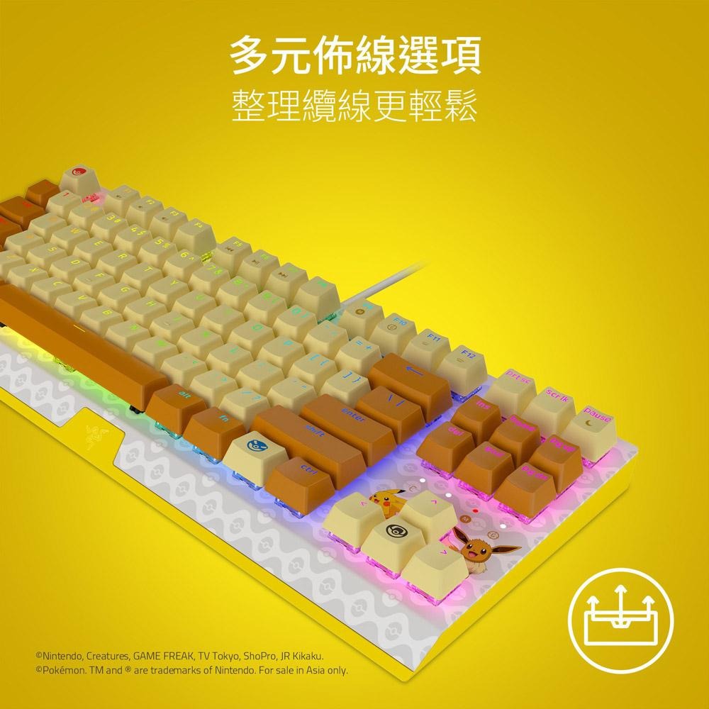 【寶可夢品牌日】Razer 雷蛇 黑寡婦 V3 TKL 綠軸 Pokemon Edition 聯名款 伊布 電競鍵盤-細節圖5