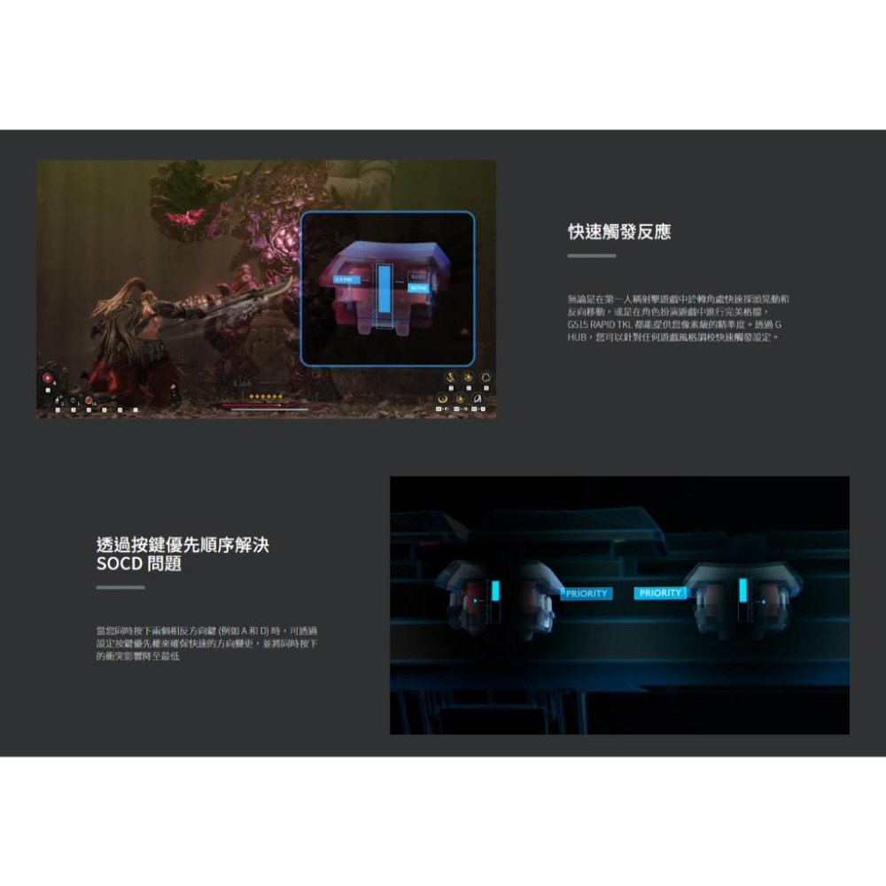 Logitech 羅技 G G515 RAPID TKL 類比磁軸電競鍵盤 遊戲鍵盤 機械鍵盤 電競鍵盤 光華商場-細節圖4