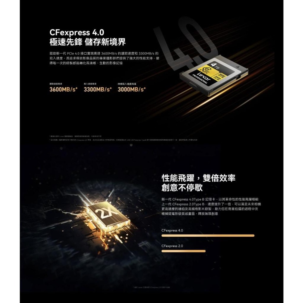 Lexar 雷克沙 CFexpress Type-B 4.0－512G／1TB Gold 系列 記憶卡 CF卡 光華-細節圖5