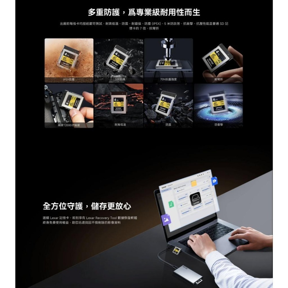 Lexar 雷克沙 CFexpress Type-B 4.0－512G／1TB Gold 系列 記憶卡 CF卡 光華-細節圖8