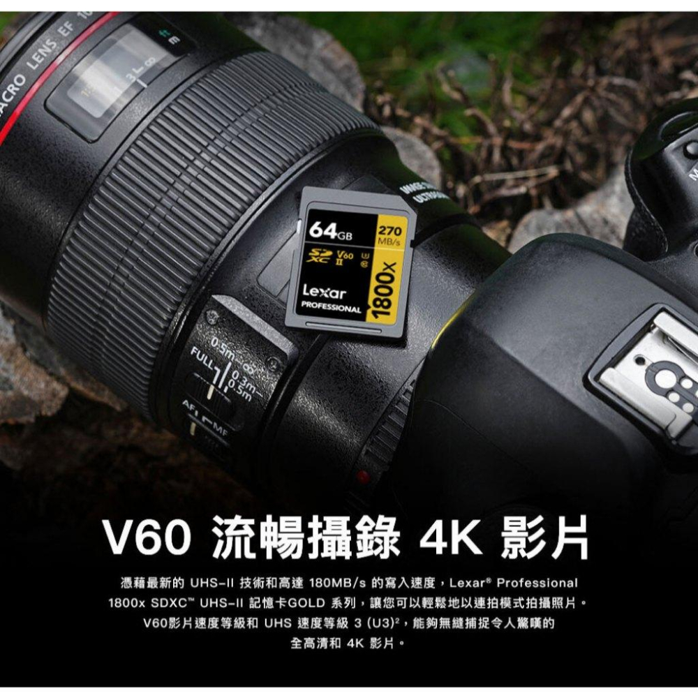 Lexar 雷克沙 Professional 1800x－64G／128G SDXC UHS-II 記憶卡 SD卡 光華-細節圖5