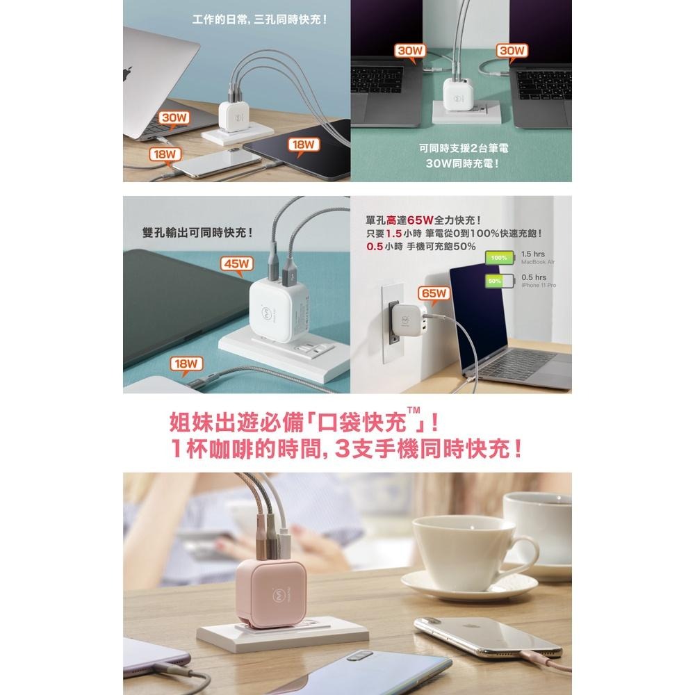 Maktar 66W GaN 66WGaN 45W 38W 口袋快充 時尚白 曜石黑 三孔快充 充電頭 快充頭 光華商場-細節圖7