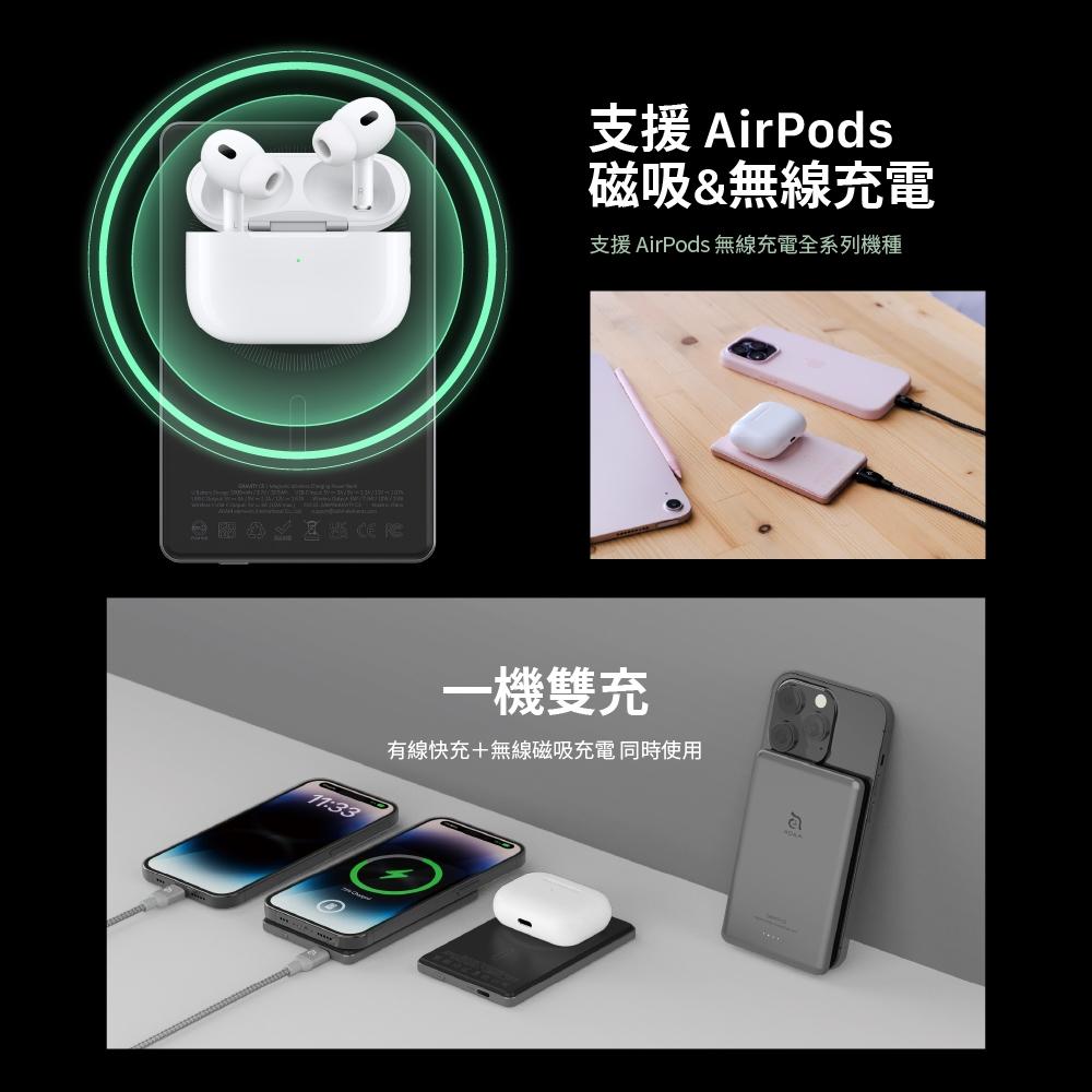 ADAM 亞果元素 GRAVITY C5 超薄型磁吸行動電源 行動充 Magsafe 無線充電 5000mAh 光華-細節圖6