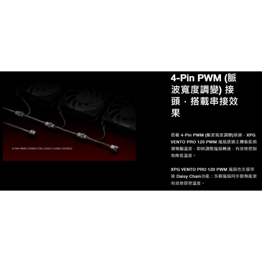 【組合套餐】ADATA 威剛 XPG VENTO PRO 120 PWM Gentle Tyhpoon 溫柔颱風 風扇-細節圖8