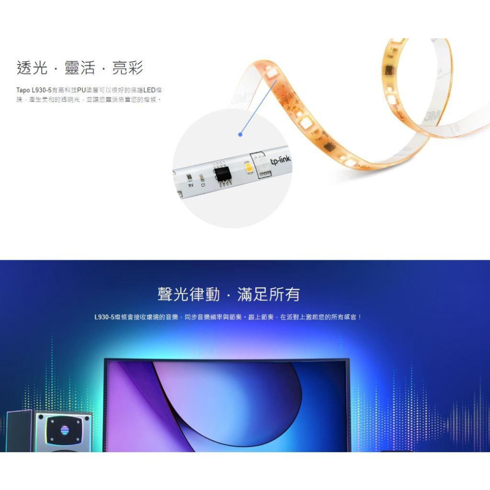 【現貨】TP-LINK Tapo L930 Wi-Fi 多彩燈條 智慧燈條 L930-5 語音控制 聲光律動 光華商場-細節圖6