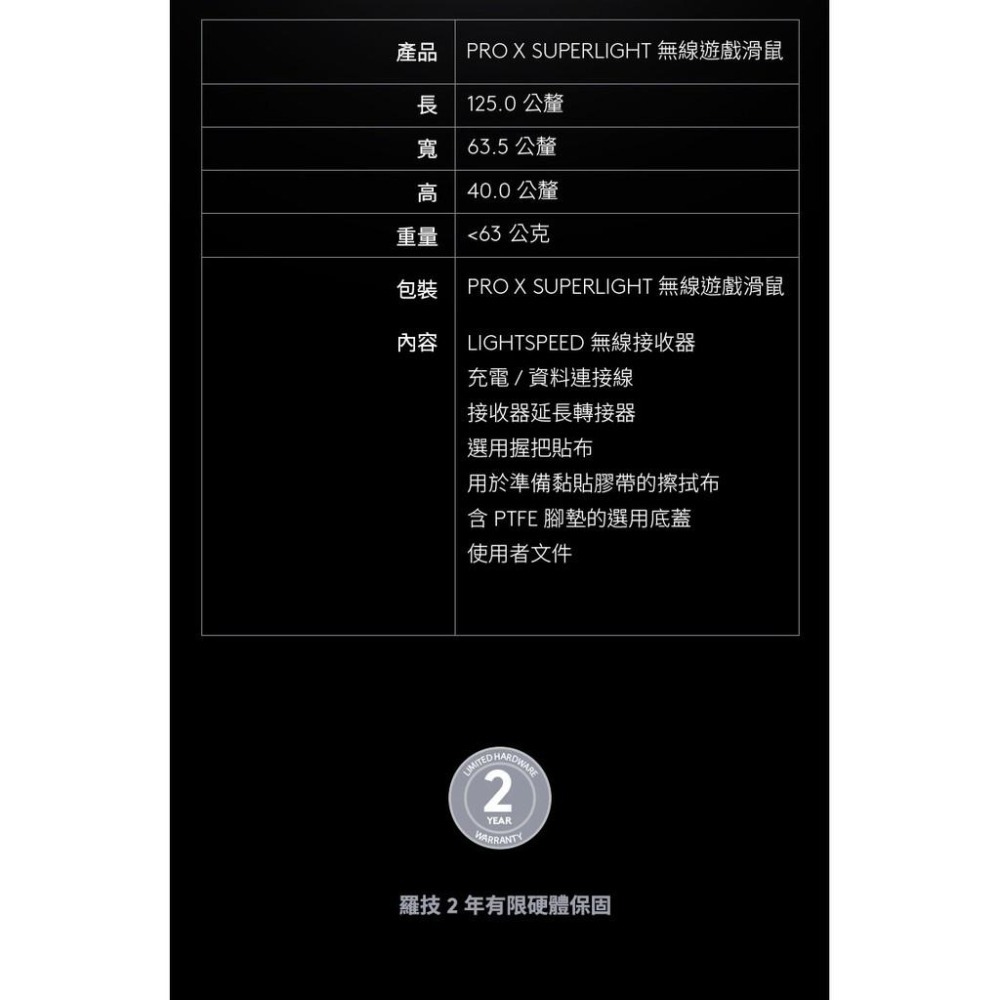 【限量】免運 羅技 Logitech G Pro X Superlight 無線輕量化電競滑鼠 黑 白 光華-細節圖7