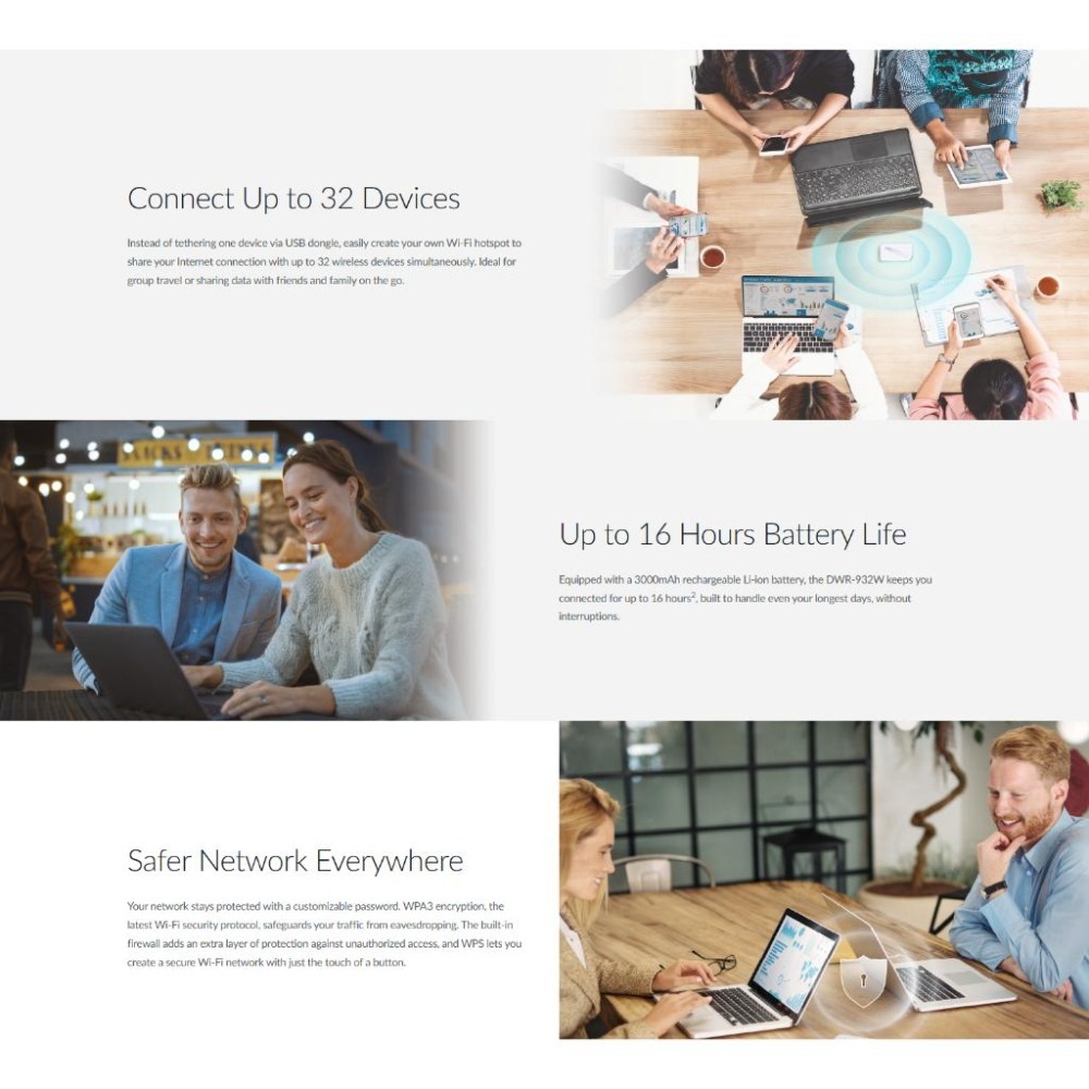 D-LINK DWR-932W 4G LTE AX300 Wi-Fi 6 便攜式路由器 SIM卡 行動熱點 光華 公司貨-細節圖4