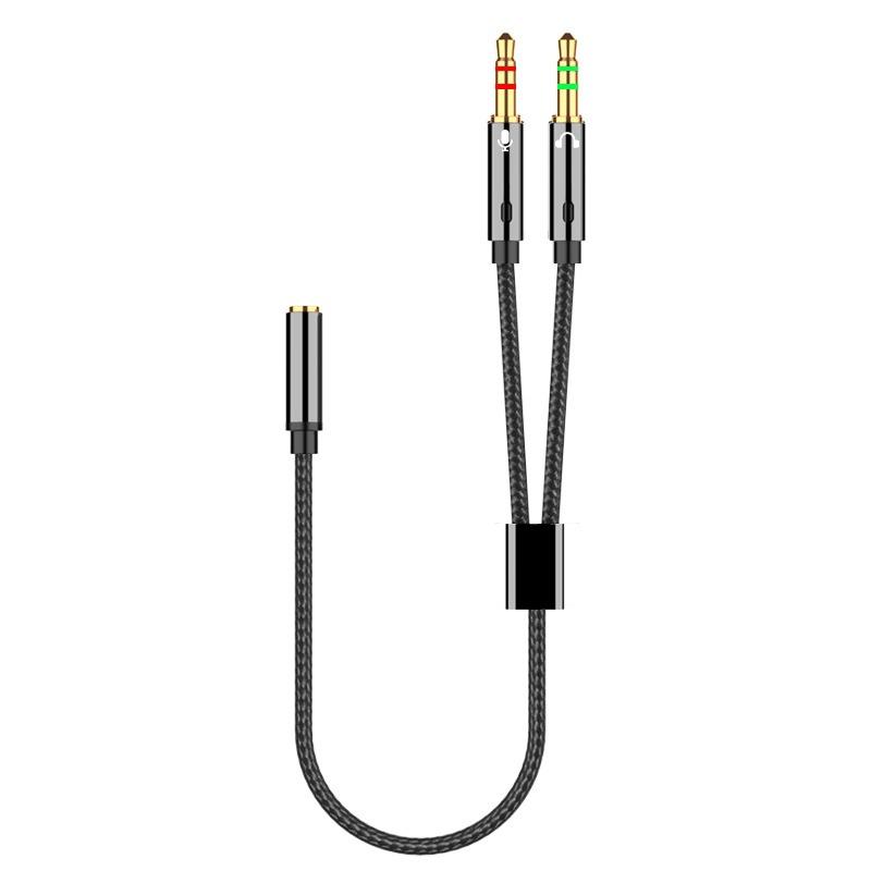 3.5母 轉3.5公 一分二 黑色 耳機轉接頭 耳機分接線 電腦 音頻訊號轉接頭 母轉公 耳機轉接 耳機轉接器-細節圖2