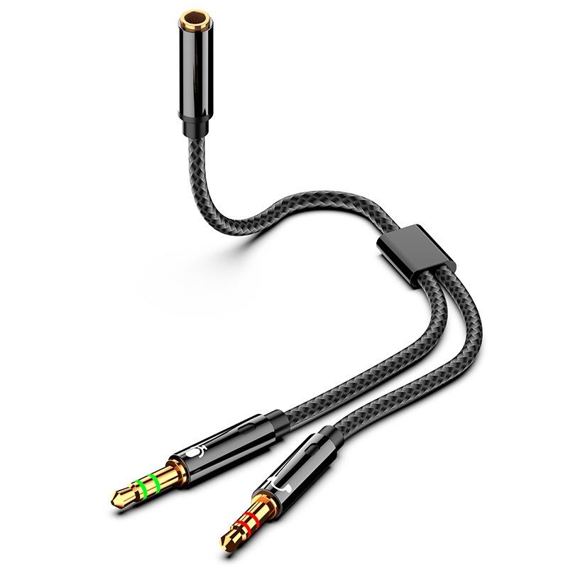 3.5母 轉3.5公 一分二 黑色 耳機轉接頭 耳機分接線 電腦 音頻訊號轉接頭 母轉公 耳機轉接 耳機轉接器-細節圖3