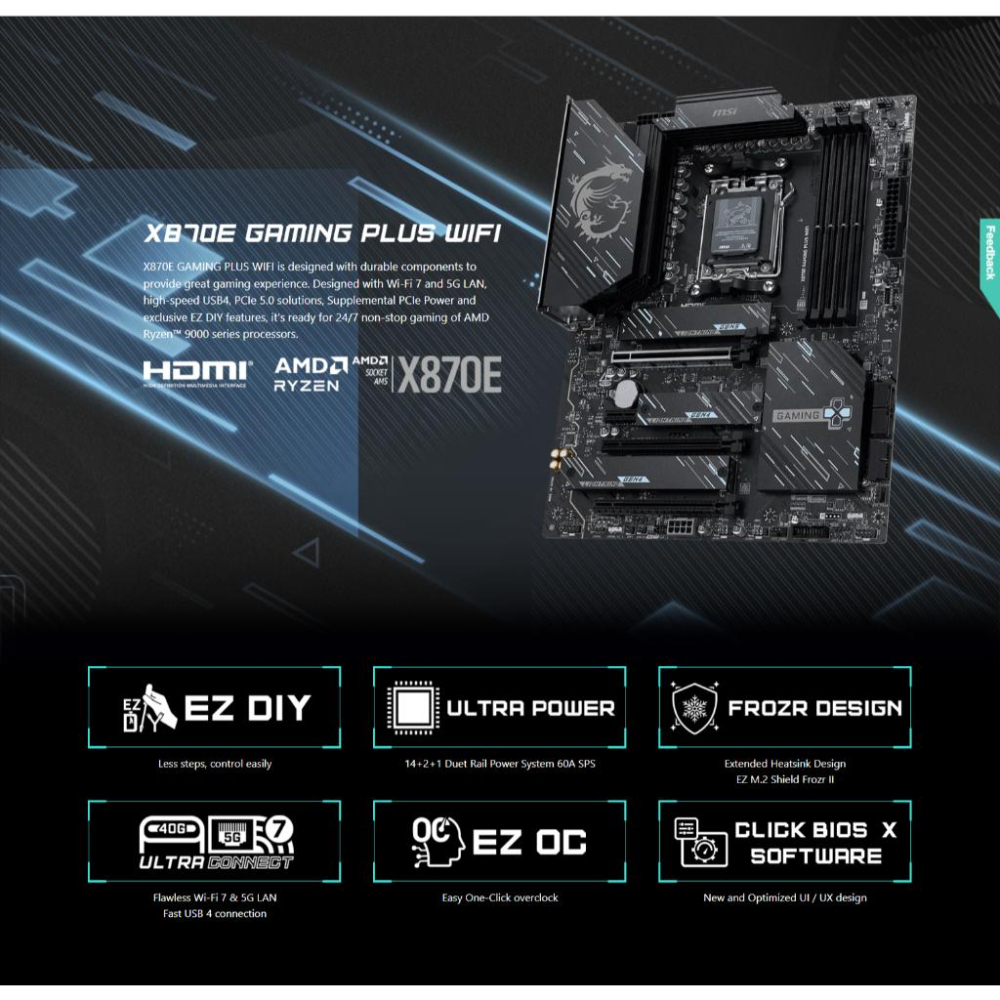 MSI 微星 X870E GAMING PLUS WIFI－ATX 主機板 AM5／DDR5 光華商場-細節圖3