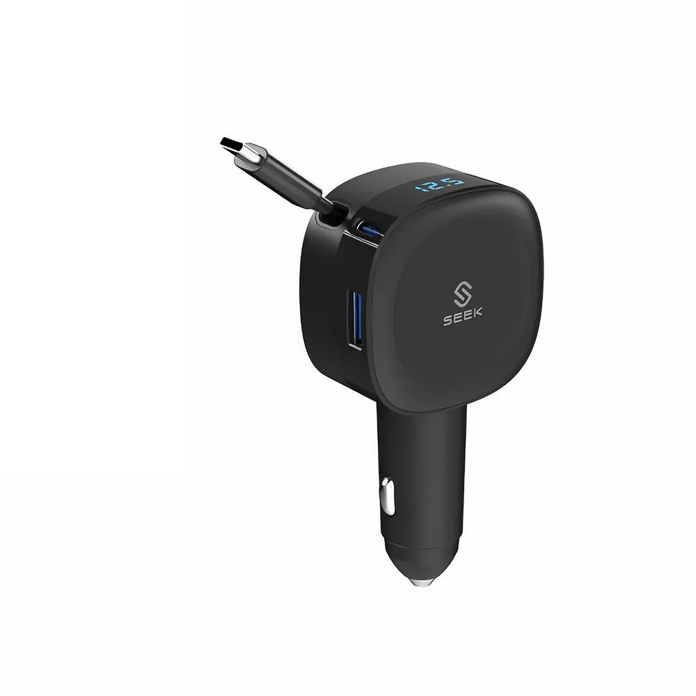 SEEK CU-C601－PD 60W 伸縮線車用電源供應器 車充 車用充電器 充電器 自帶線 光華商場-細節圖2