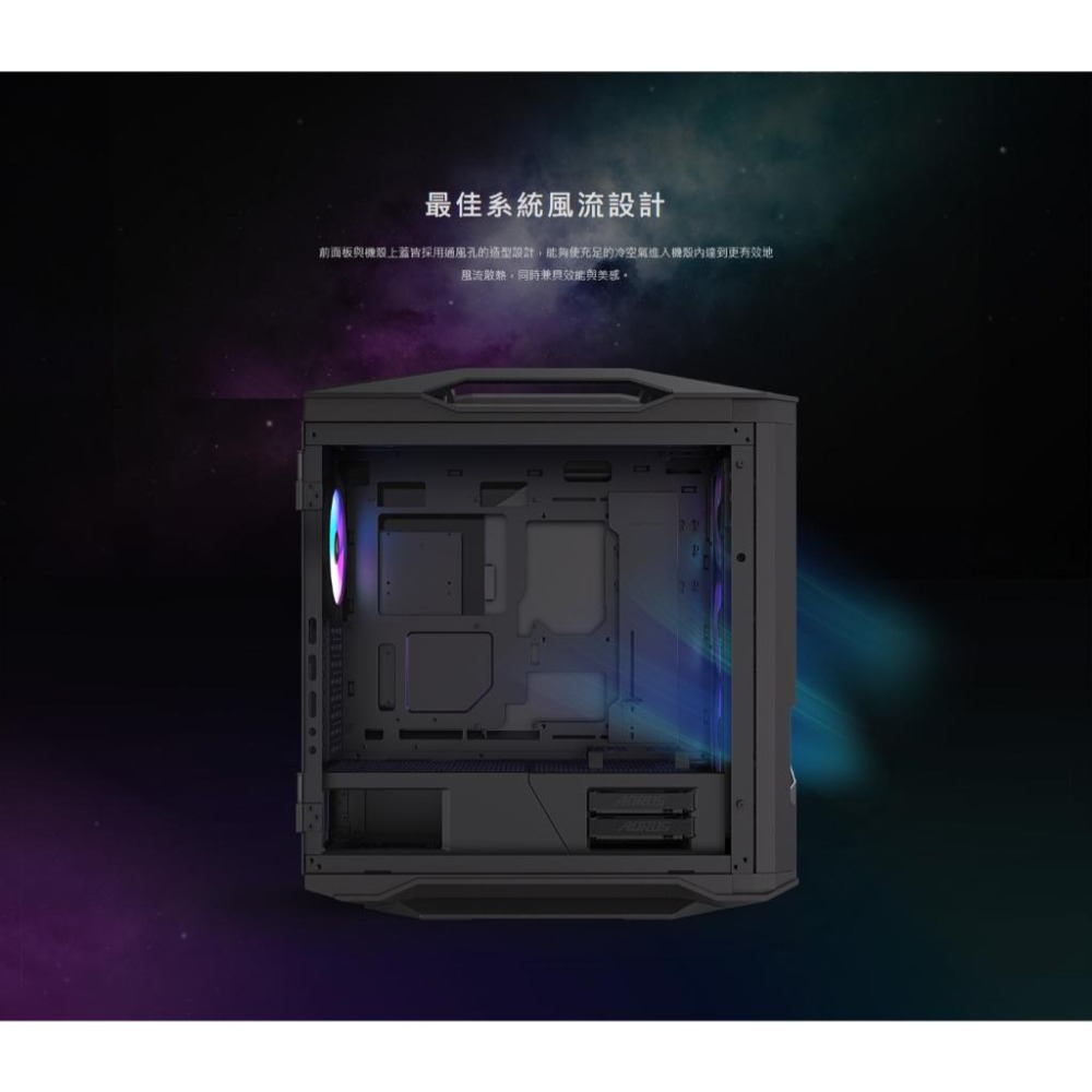 GIGABYTE 技嘉 AORUS C601 GLASS GLOBAL－E-ATX 電競機殼 U高190／卡長420-細節圖4