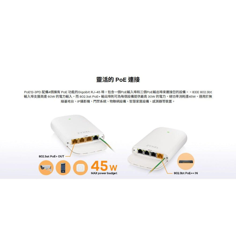 Zyxel 合勤 POE12-3PD 雲端戶外/室內 PoE 網路電源延伸器 PoE延伸器 電源延伸器 光華-細節圖5