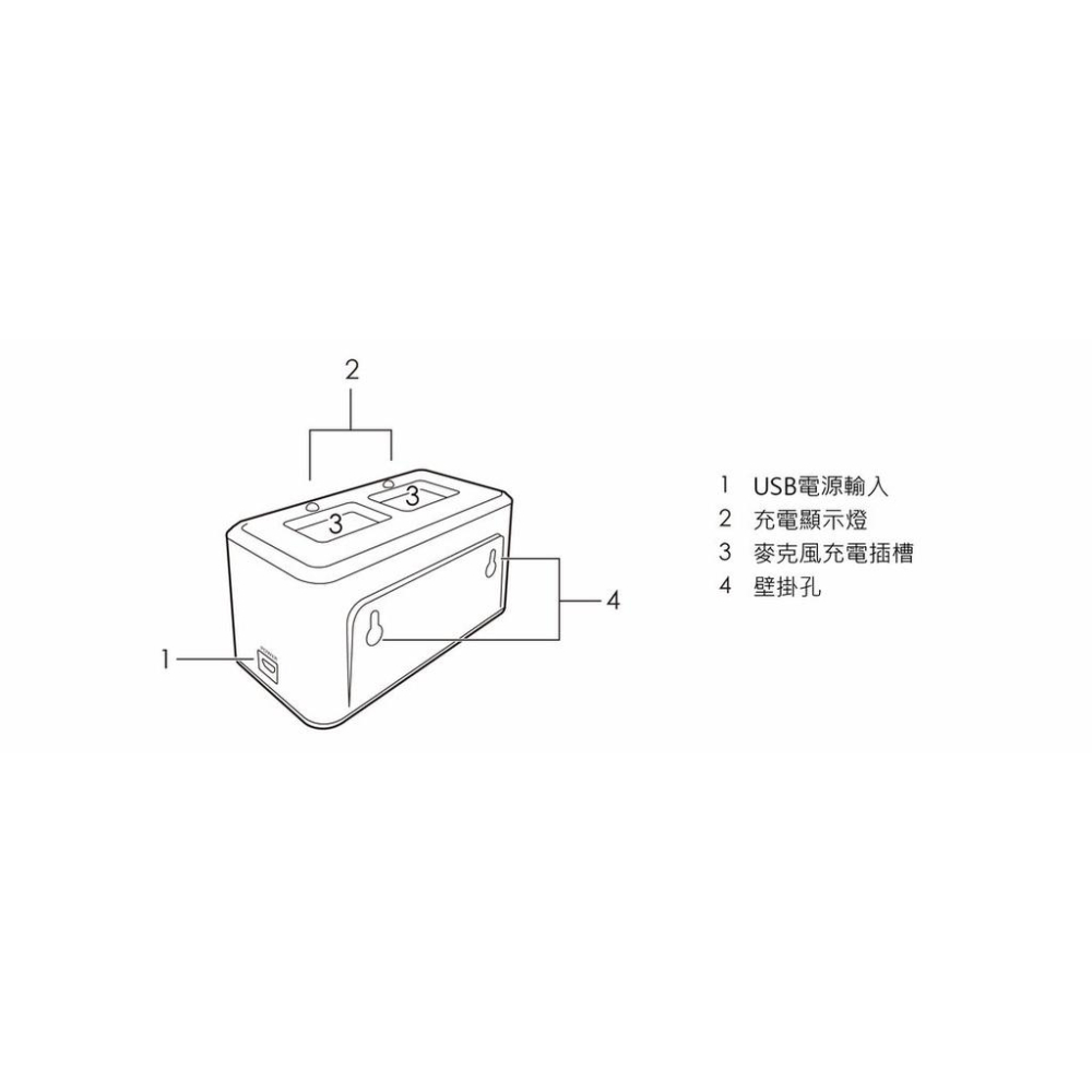 AverMeida 圓剛科技 AW315C 無線麥克風充電底座 教學專用 無線 底座-細節圖7